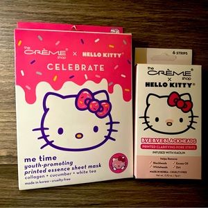 Hello Kitty my time printed sheet mask and Hello Kitty printed pore strips. BNIB